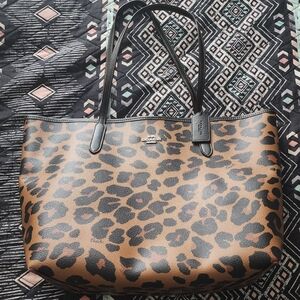 Coach Brown and Black Leopard Print Tote